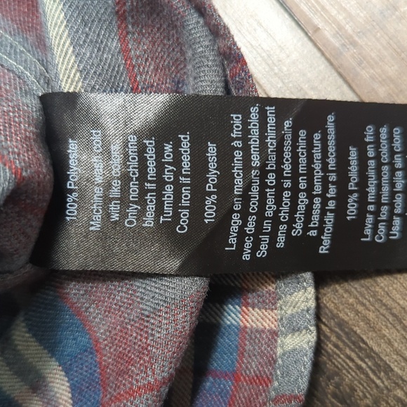 KAVU plaid Button Down Flannel Long Sleeve Size Large in Red/Gray - Picture 4 of 7